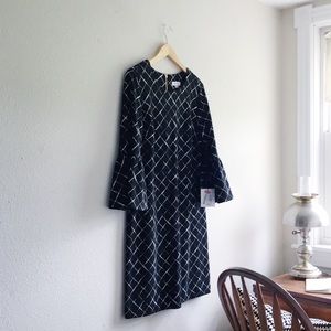 Calvin Klein - Bell Sleeve Mini Dress Window Pane